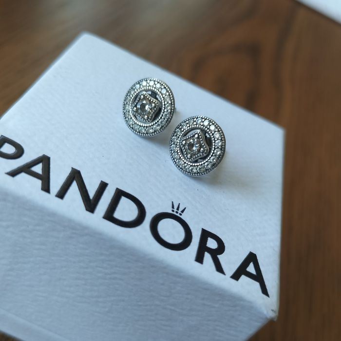 Kolczyki Pandora cyrkonie pave