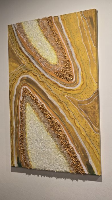 Arte acrilica e cristais sobre tela