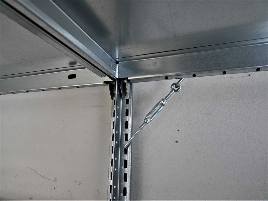 Regał Metalowy 62x220x400cm Półka Magazynowy Ocynk Garaż Piwnica Warsztat