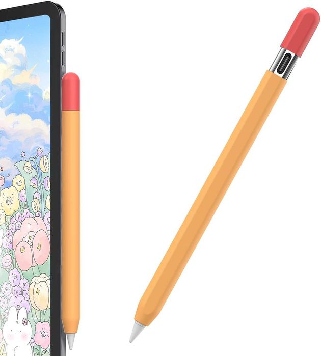 Etui Silikonowe Duotone do Apple Pencil (USB-C) Pomarańczowo-Czerwone