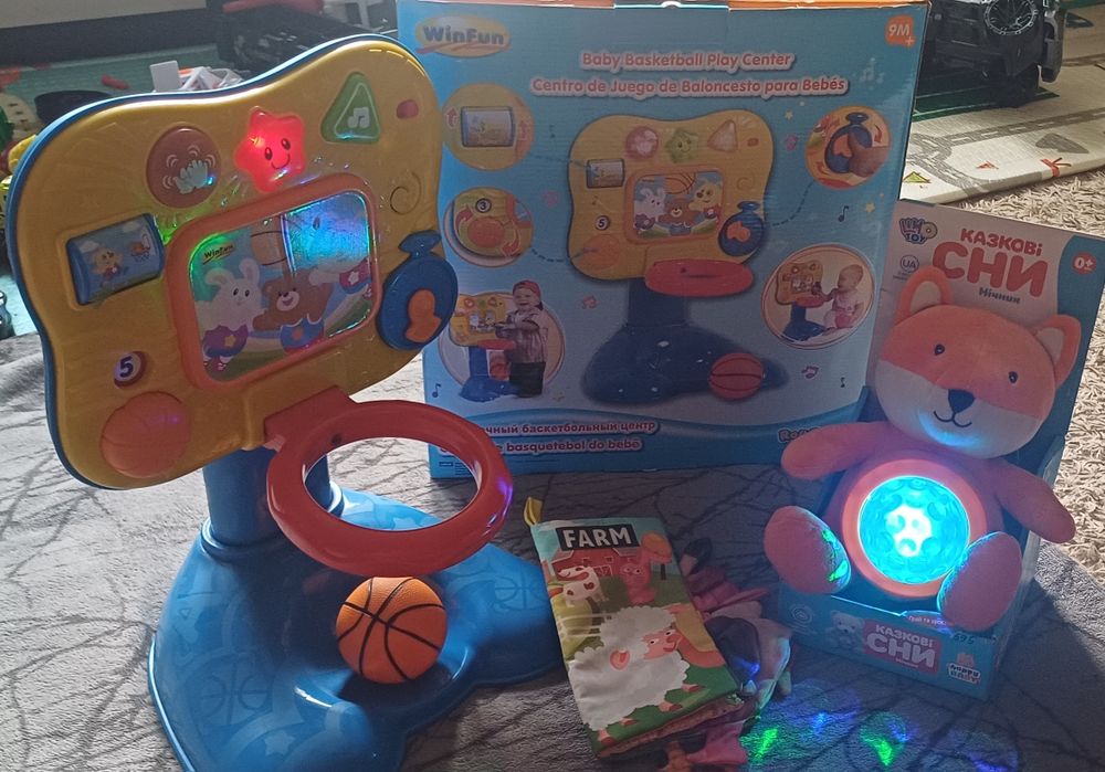 Лот розвиваючих іграшок нічник  limo toy книжка шуршалка lindo winfun