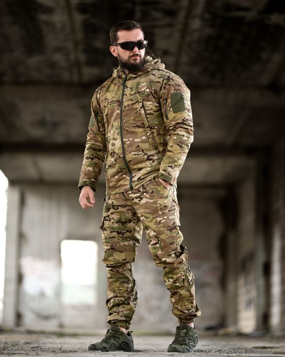 Зимовий тактичний костюм мультикам 7.62, військова зимова форма горка