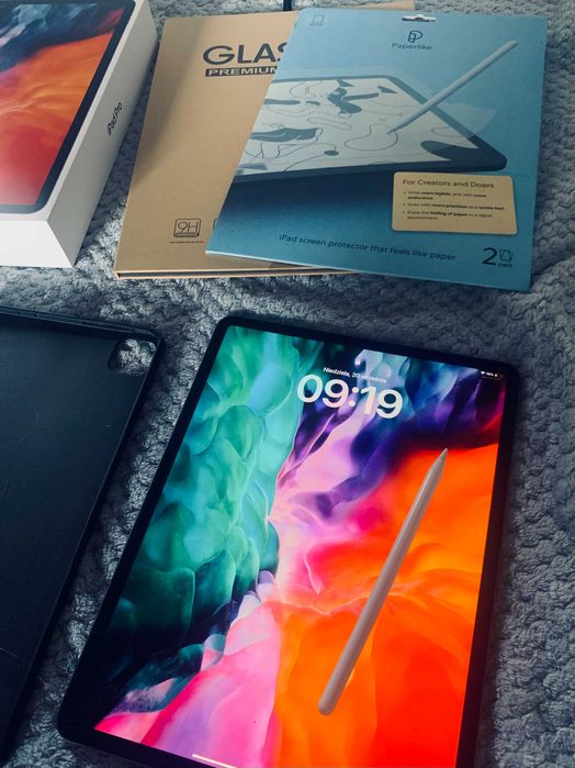 iPad Pro 12,9" (4 gen) 128GB + Apple Pencil, etui, 2x szkła - stan idealny