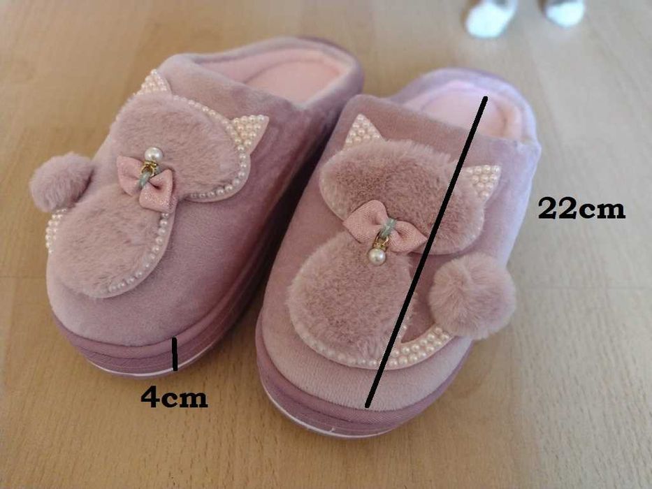 *_* Kapcie damskie dziewczęce z kotkiem, róż rozm. ok, 38, nowe