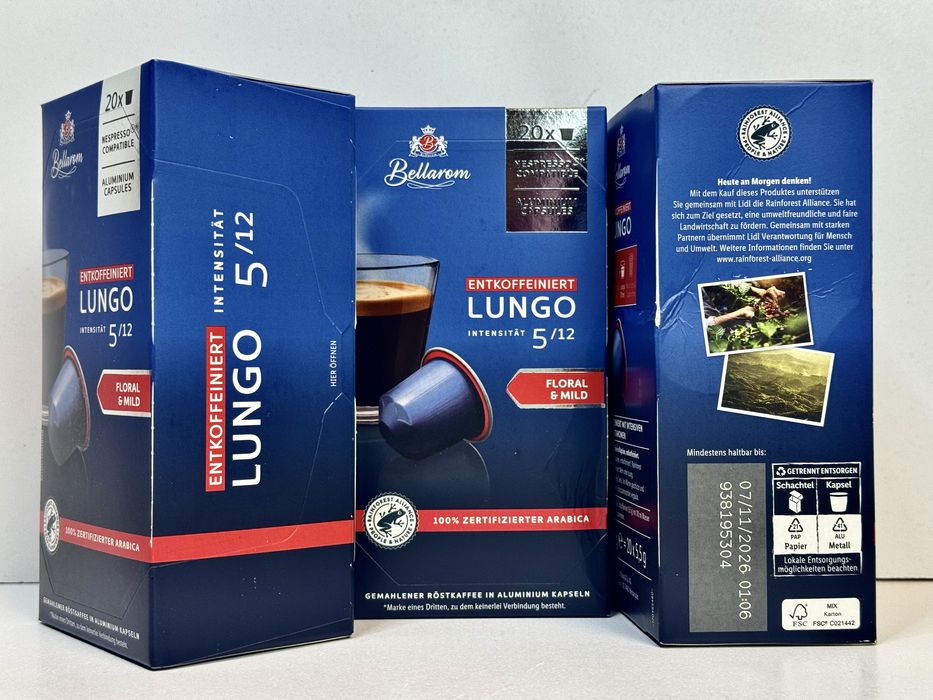 Кава в капсулах Bellarom by Nespresso Lungo Decaf 5/12 (20 капсул)