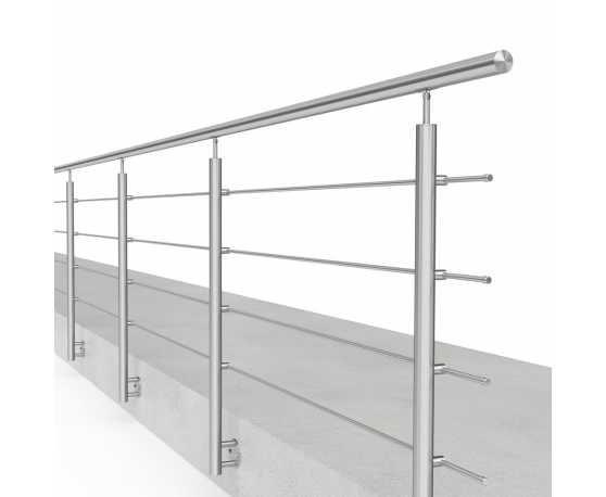 Balustrada nierdzewna 3m do samodzielnego montażu - mocowanie boczne