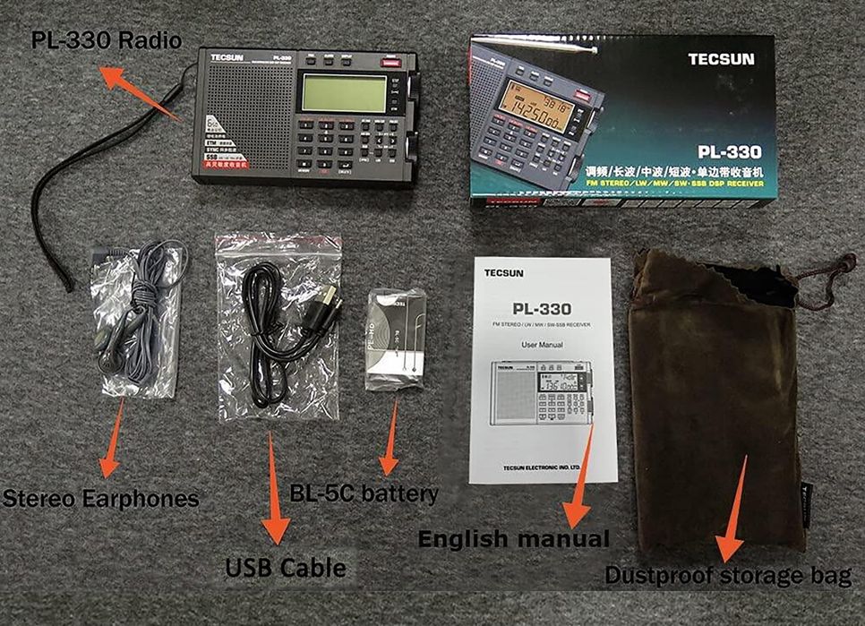 Всеволновый радиоприемник Tecsun PL-330,  ver. 3308. Новый.