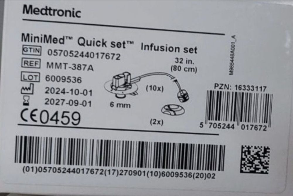 QuickSet Medtronic wkłucia 6mm dren 80cm