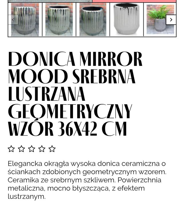 Donica mirror miód srebrny chrom Exclusive glamour