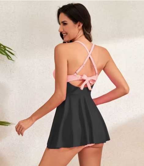 Maskujący strój kostium kąpielowy sukienka kąpielowa 2 cz. spódnica XL