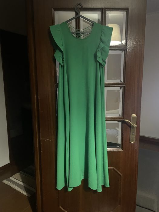 Vestido comprido verde tm XL