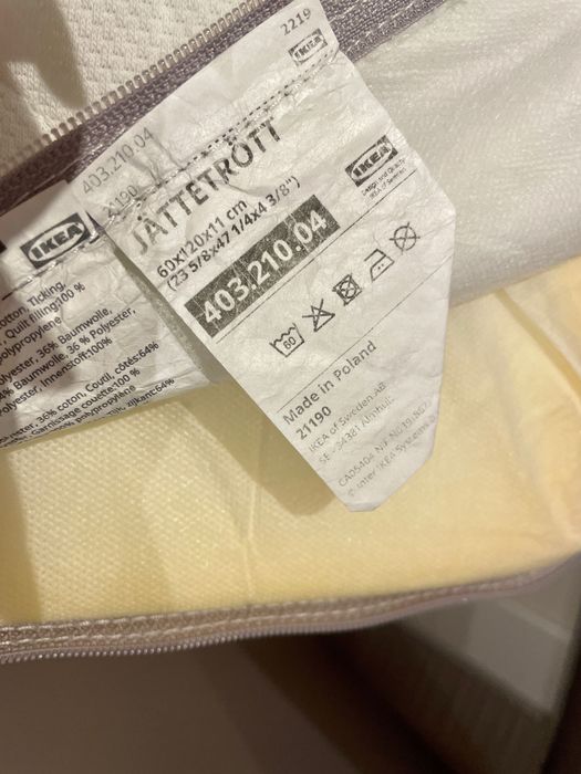 Colchão JÄTTETRÖTT do ikea para berço [60x120x11 cm] + oferta