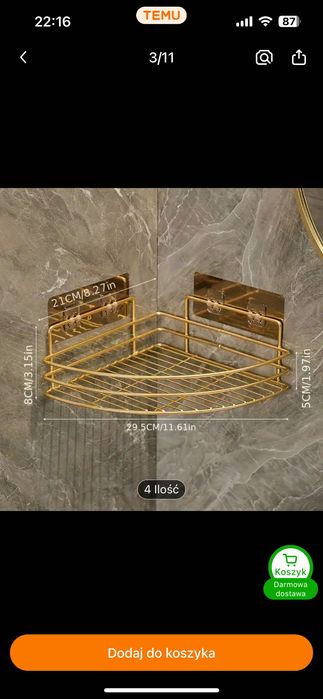 Półka pod prysznic