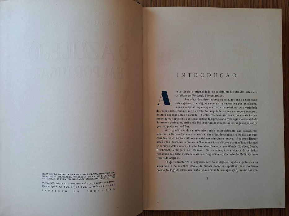 O azulejo em Portugal - Reynaldo dos Santos 1957 - e outras obras literárias de referência