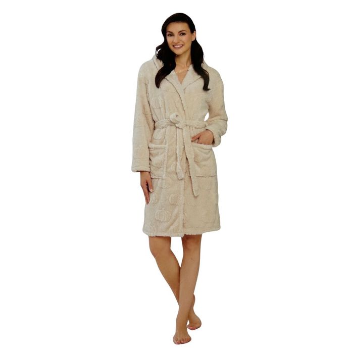 Szlafrok z kapturem Cleve L/XL kremowy