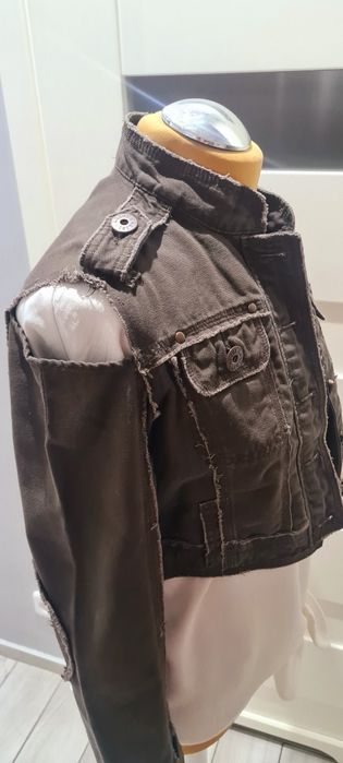 Krótka kurtka, brązowa, jeans, katana, bolerko