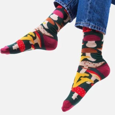 Skarpetki z bawełny organicznej - Grzyby - KABAK 39-41