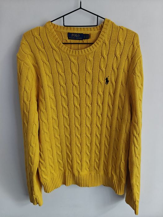 Ralph Lauren sweter warkocz męski logowany  L