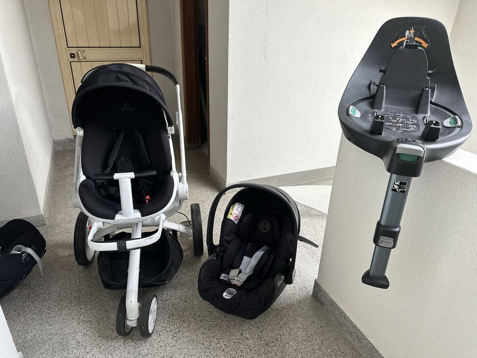 Conjunto Carrinho Quinny + Ovo Cybex + Base Isofix + Cadeira Grupo 1 Cybex