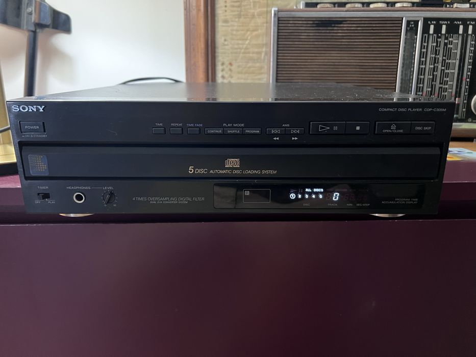 Trocador de CD Sony 5 discos CDP-C301M fabricado no Japão
