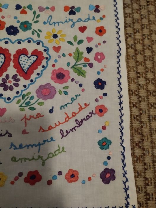 Lenço de namorados em linho