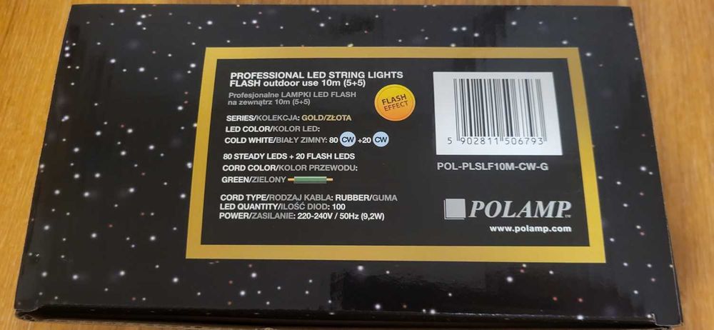 Profesjonalne Lampki Led do użytku na dworze 10M Białe