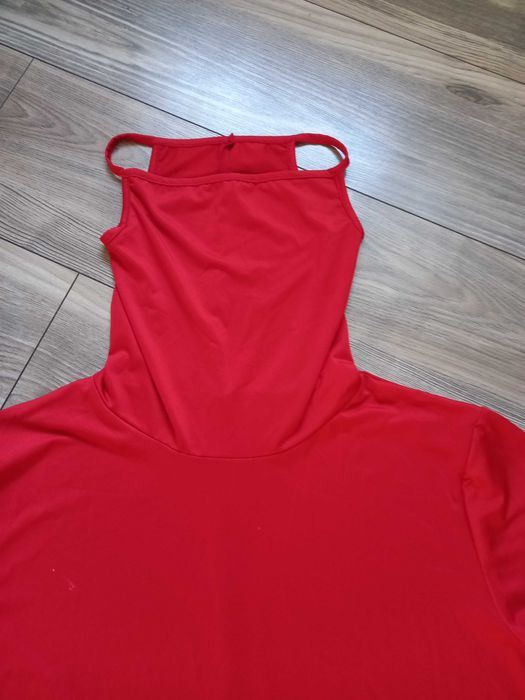 Lużny golf z maseczka 2w1 oversize  L/XL/XXL  czerw