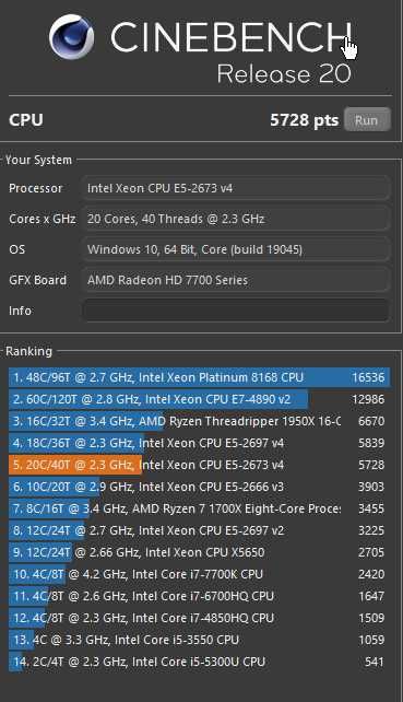 Процессор Intel Xeon E5 2673 v4 2.3 - 3.5 GHz, 20 ядер, 40 потока LGA2011 v3