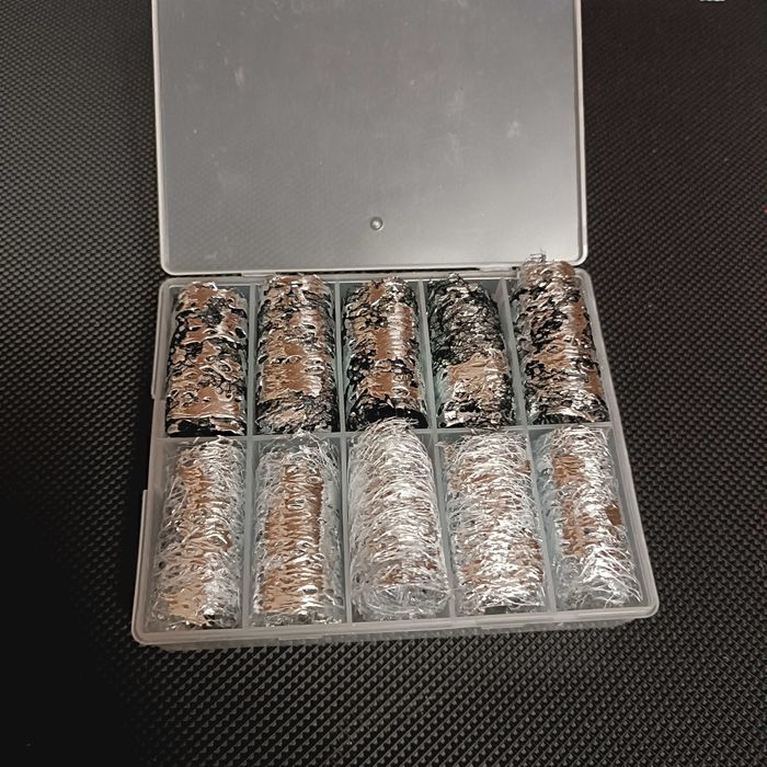 набір фольги та акрилова пудра для манікюру сіточка