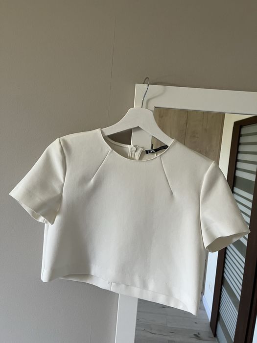 Biały crop top Zara XS