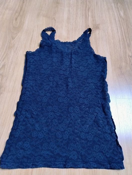 Czarny koronkowy top S