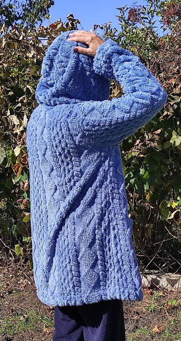 Плюшевый длинный кардиган