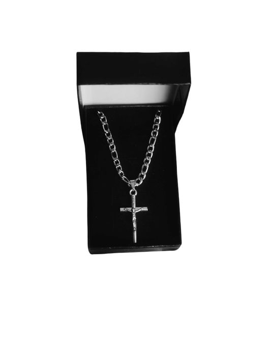 Naszyjnik figaro 55 cm | krzyżyk | czarne pudełko