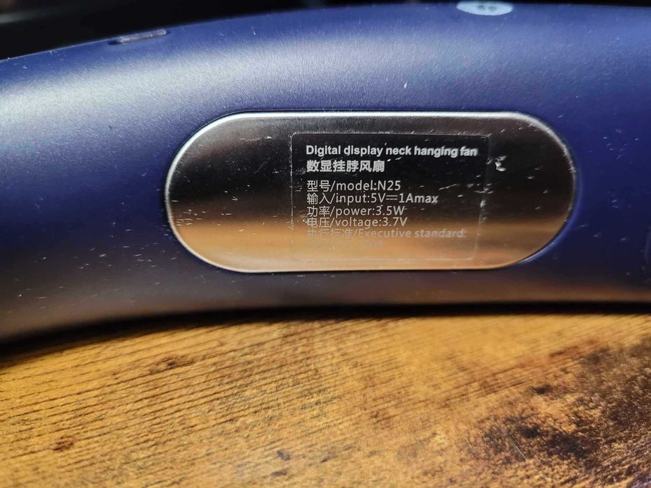 Wentylator przenośny na szyję - 2000mAh  - ładowany USB-C