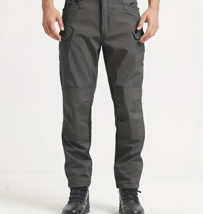Тактичні зимові флісові штани сірі