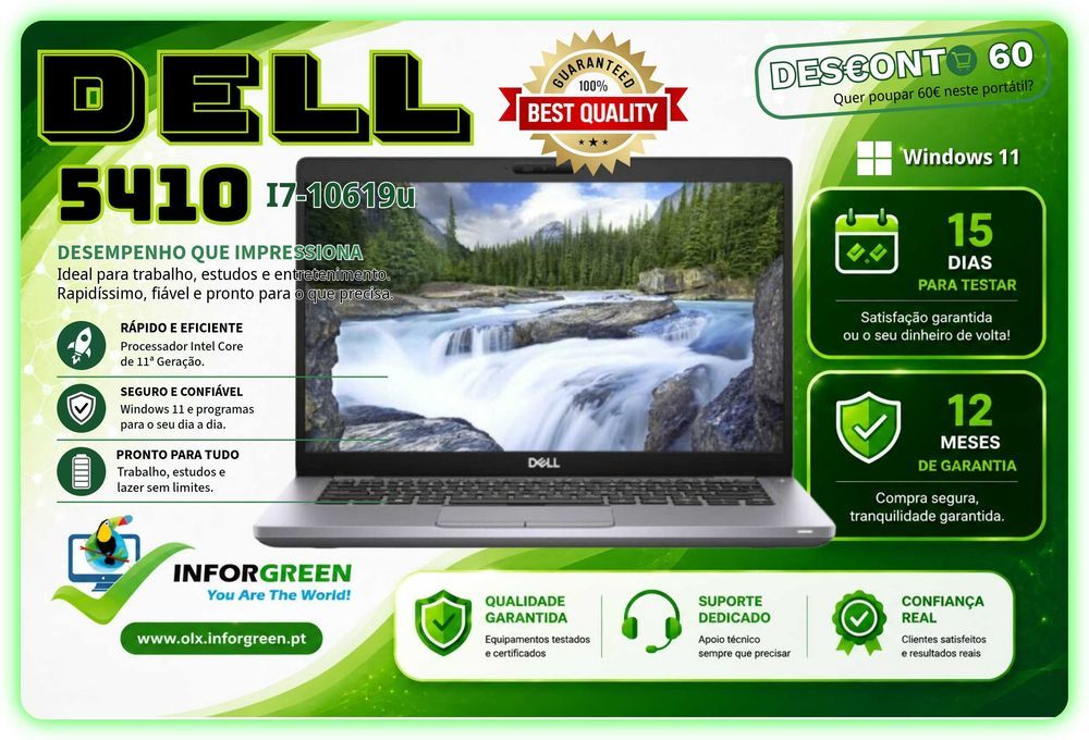 Portátil Dell 5410 i7-10610u - GARANTIA 3 ANOS - 1 OFERTA ESPECIAL - IVA INCLUÍDO - QUER DESCONTAR 60€?