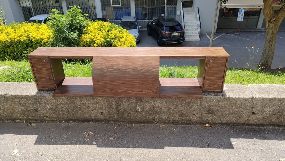 Low cabinet, used, veneered in wenge, with 2 storage modules, see description64286465303425120