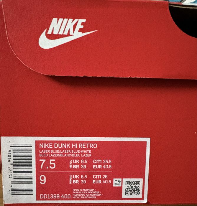Nike Dunk High Retro Niebiesko/Białe