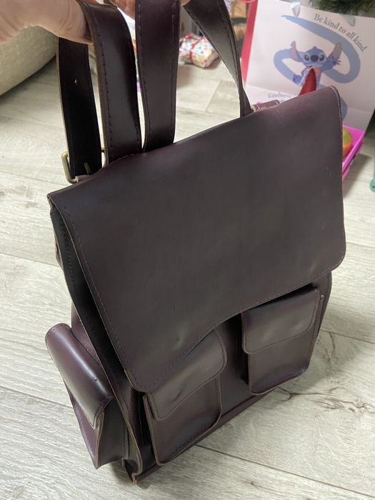 Сумка наплічник шкіряна