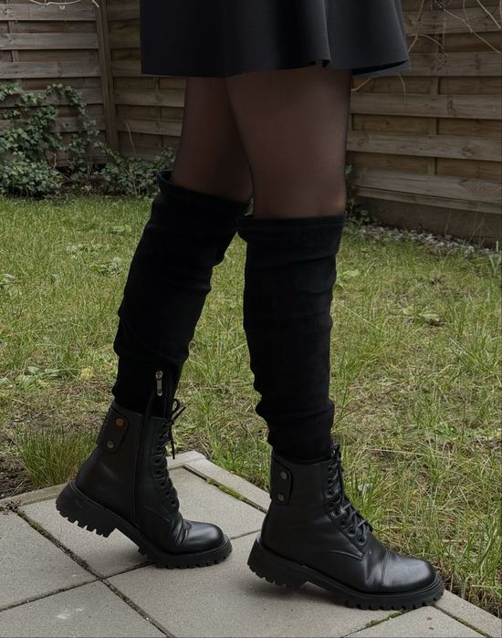 Cięższe botki, r. 40 – militarny styl, regulowane, idealne na wiosnę