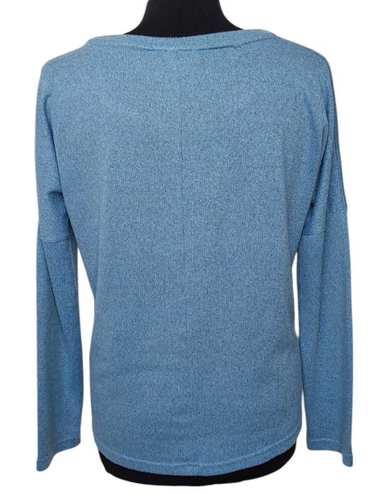 Niebieski bawełniany cienki sweter damski, R. M/L