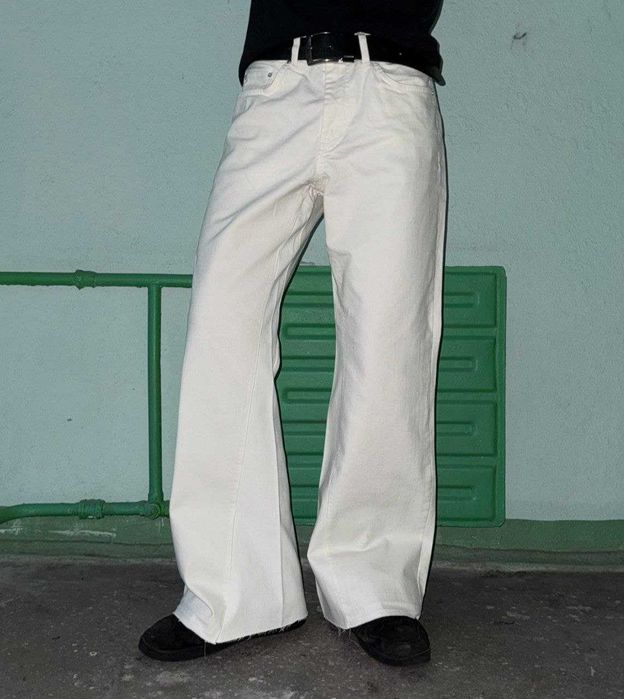 White flared jeans archive bootcut jeans washed jeans клеш flared pants opium буткати білі джинси custom jeans