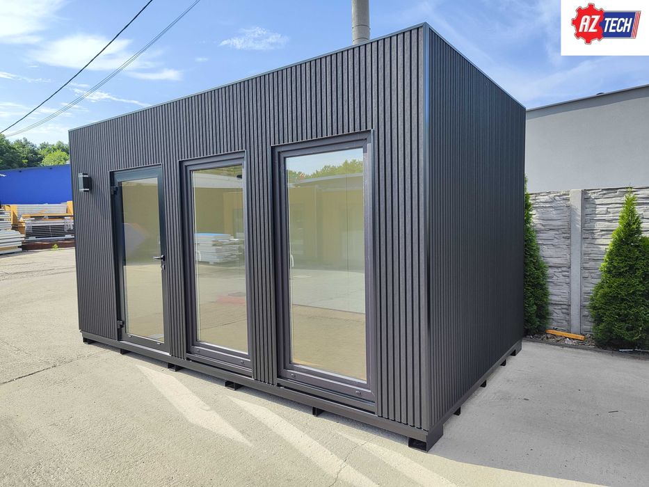 Kontener 5,0 x 3,0 m z czarnymi lamelami i dostawą