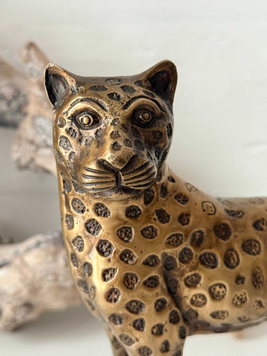 Duża figurka geparda. Figura. Rzeźba. Statuetka. Gepard. Mosiądź.1870g