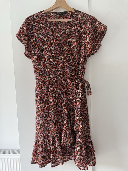 Sukienka damska M kopertowy wzor urocza w kwiatuszki