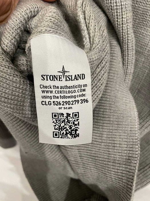 Кофта Stone Island Grey + патч Новий светр Халф зіп