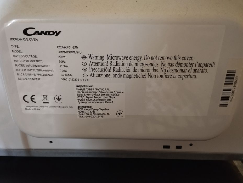 Микроволновка Candy