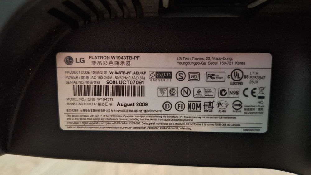 LG Flatron 19 cali W1943TB-PF W1943TI