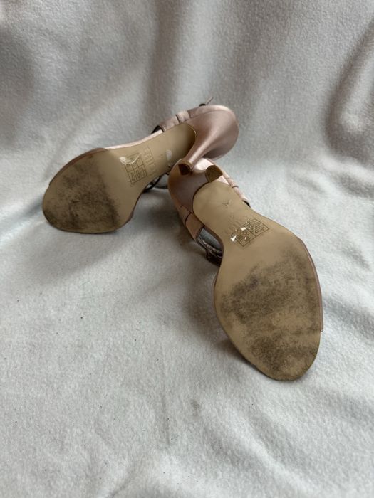 Buty na szpilkach, satynowe, pudrowy róż, Faith, rozmiar 37