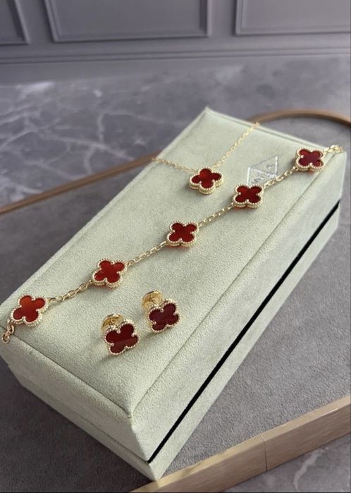 Сережки кулон браслет van cleef